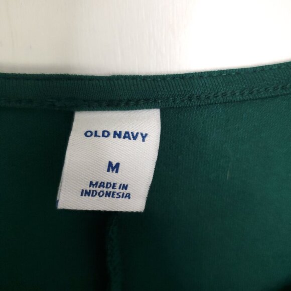 Old Navy Top Womens Medium Green Scoop Neck Basic Casual Stretchy New Tags - Picture 4 of 8